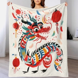 Drache 3D Gedruckte Fleece-Decke Weiche Gemütliche Decke für Sofa Bett Büro