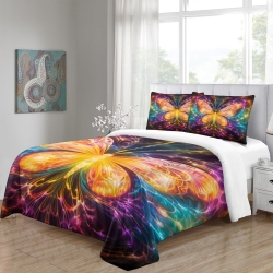 Papillon Housse de Couette Imprimée 3D Douce 3 Pièces Literie Garçons Filles