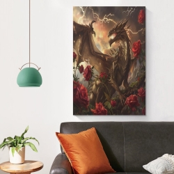 Dragon Peinture sur toile sans cadre, impressions posters art mural pour déco maison chambre bureau