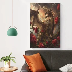 Dragon Peinture sur toile sans cadre, impressions posters art mural pour déco maison chambre bureau