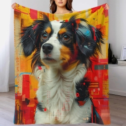 Shepherd Chien Plaid en Polaire Imprimé 3D Couverture Douce Confortable pour Canapé Lit Bureau