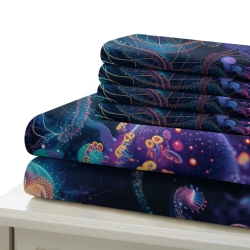 Méduse Housse de Couette Imprimée 3D Douce 3 Pièces Literie Garçons Filles