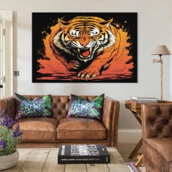 Tigre Peinture sur toile sans cadre, impressions posters art mural pour déco maison chambre bureau