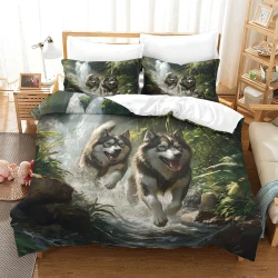 Alaskan Housse de Couette Imprimée 3D Douce 3 Pièces Literie Garçons Filles