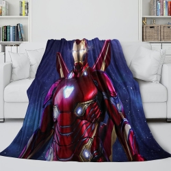 Avengers Iron Man Plaid en Polaire Imprimé 3D Couverture Douce Confortable pour Canapé Lit Bureau