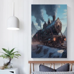 Dampfzug Unrahmtes Leinwandbild, Wandkunst-Poster-Drucke für Zuhause, Schlafzimmer, Büro Dekoration