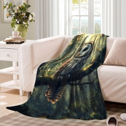Hibou Plaid en Polaire Imprimé 3D Couverture Douce Confortable pour Canapé Lit Bureau