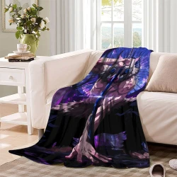 Tueur de démons: Demon Slayer Plaid en Polaire Imprimé 3D Couverture Douce Confortable pour Canapé Lit Bureau