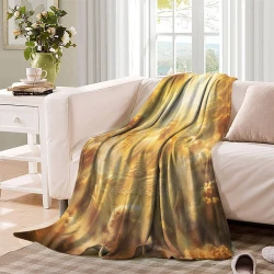 Bouddha Plaid en Polaire Imprimé 3D Couverture Douce Confortable pour Canapé Lit Bureau