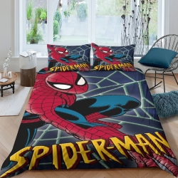 Avengers Spider Man Housse de Couette Imprimée 3D Douce 3 Pièces Literie Garçons Filles