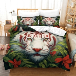 Tigre Housse de Couette Imprimée 3D Douce 3 Pièces Literie Garçons Filles