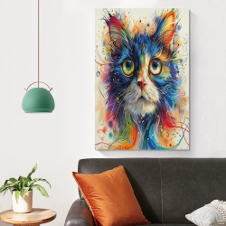 Chat Peinture sur toile sans cadre, impressions posters art mural pour déco maison chambre bureau