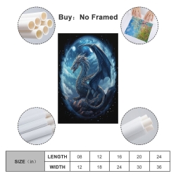 occidental Dragon Peinture sur toile sans cadre, impressions posters art mural pour déco maison chambre bureau