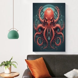 Pieuvre Peinture sur toile sans cadre, impressions posters art mural pour déco maison chambre bureau