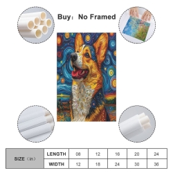 Corgi Peinture sur toile sans cadre, impressions posters art mural pour déco maison chambre bureau