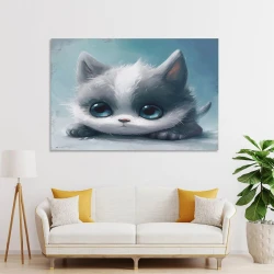 Cute Chat Peinture sur toile sans cadre, impressions posters art mural pour déco maison chambre bureau