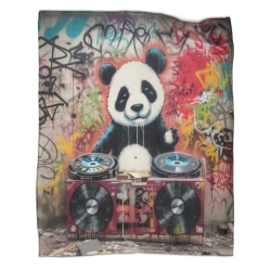 Panda Manta de Forro Polar Impresa en 3D Suave y Acogedora para Sofá Cama Oficina