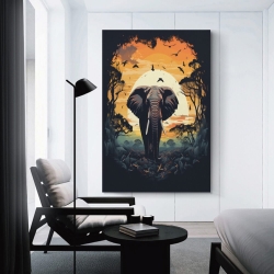 Éléphant Peinture sur toile sans cadre, impressions posters art mural pour déco maison chambre bureau
