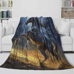 Cheval Plaid en Polaire Imprimé 3D Couverture Douce Confortable pour Canapé Lit Bureau
