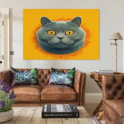 Chat Peinture sur toile sans cadre, impressions posters art mural pour déco maison chambre bureau