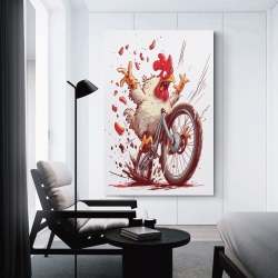 Coq Peinture sur toile sans cadre, impressions posters art mural pour déco maison chambre bureau