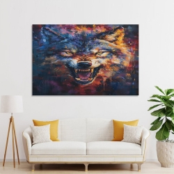 Loup Peinture sur toile sans cadre, impressions posters art mural pour déco maison chambre bureau