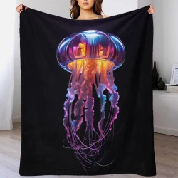 Medusa Manta de Forro Polar Impresa en 3D Suave y Acogedora para Sofá Cama Oficina