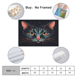Chat Peinture sur toile sans cadre, impressions posters art mural pour déco maison chambre bureau