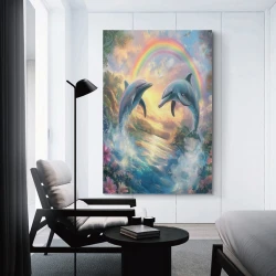Dauphin Peinture sur toile sans cadre, impressions posters art mural pour déco maison chambre bureau