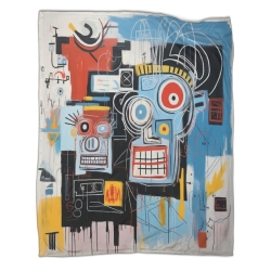 Art abstrait Plaid en Polaire Imprimé 3D Couverture Douce Confortable pour Canapé Lit Bureau