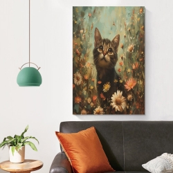 Cute Chat Peinture sur toile sans cadre, impressions posters art mural pour déco maison chambre bureau