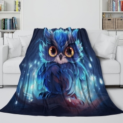 Hibou Plaid en Polaire Imprimé 3D Couverture Douce Confortable pour Canapé Lit Bureau
