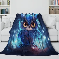 Eule 3D Gedruckte Fleece-Decke Weiche Gemütliche Decke für Sofa Bett Büro