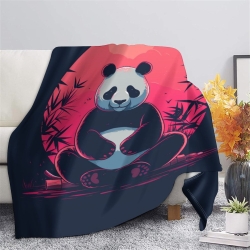 Panda Plaid en Polaire Imprimé 3D Couverture Douce Confortable pour Canapé Lit Bureau