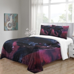 Panthère noire Housse de Couette Imprimée 3D Douce 3 Pièces Literie Garçons Filles