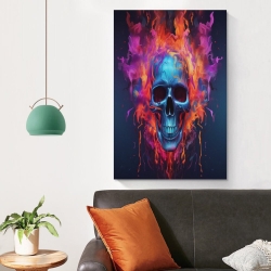 Crâne Peinture sur toile sans cadre, impressions posters art mural pour déco maison chambre bureau