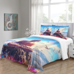 Bouddha Housse de Couette Imprimée 3D Douce 3 Pièces Literie Garçons Filles
