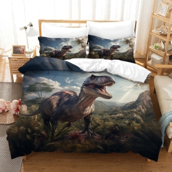 Dinosaure Housse de Couette Imprimée 3D Douce 3 Pièces Literie Garçons Filles