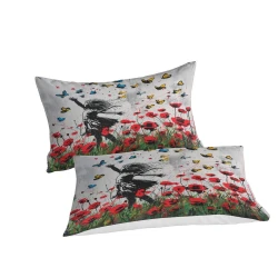 Papillon Housse de Couette Imprimée 3D Douce 3 Pièces Literie Garçons Filles