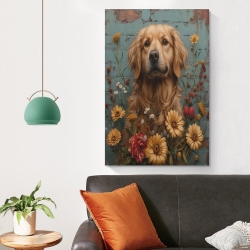 Golden Retriever Peinture sur toile sans cadre, impressions posters art mural pour déco maison chambre bureau