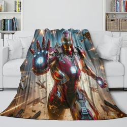 Avengers Iron Man Plaid en Polaire Imprimé 3D Couverture Douce Confortable pour Canapé Lit Bureau