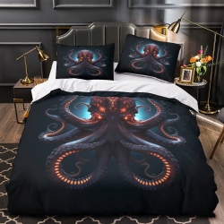 Mythe de l'horreur Cthulhu Housse de Couette Imprimée 3D Douce 3 Pièces Literie Garçons Filles