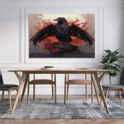 Corbeau Peinture sur toile sans cadre, impressions posters art mural pour déco maison chambre bureau