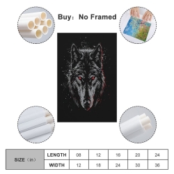 Loup Peinture sur toile sans cadre, impressions posters art mural pour déco maison chambre bureau