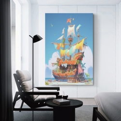 Voilier Peinture sur toile sans cadre, impressions posters art mural pour déco maison chambre bureau