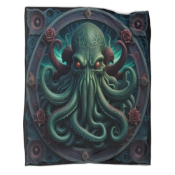 Mythe de l'horreur Cthulhu Plaid en Polaire Imprimé 3D Couverture Douce Confortable pour Canapé Lit Bureau