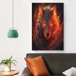 Loup Peinture sur toile sans cadre, impressions posters art mural pour déco maison chambre bureau