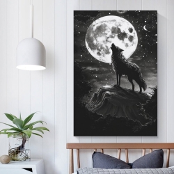 Loup Peinture sur toile sans cadre, impressions posters art mural pour déco maison chambre bureau