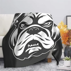 Bulldog Manta de Forro Polar Impresa en 3D Suave y Acogedora para Sofá Cama Oficina