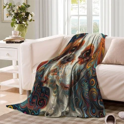 Spaniel Chien Plaid en Polaire Imprimé 3D Couverture Douce Confortable pour Canapé Lit Bureau